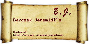 Bercsek Jeremiás névjegykártya